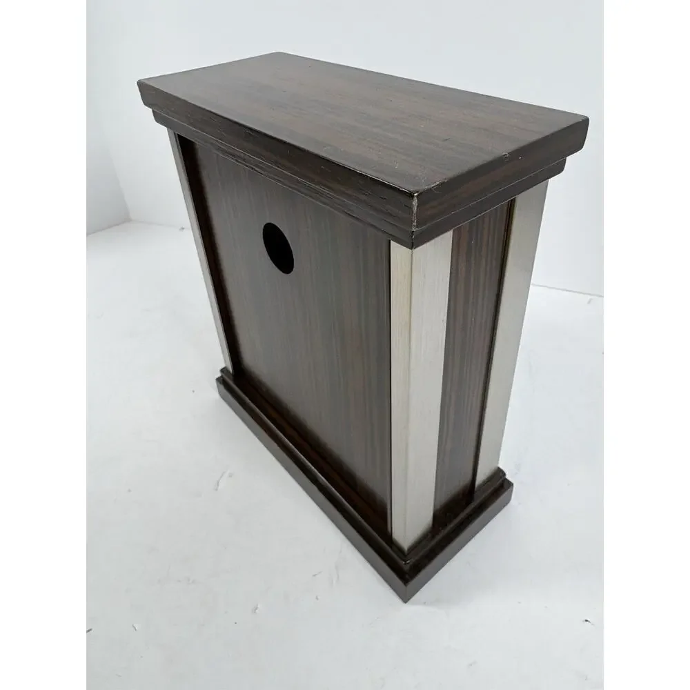 Bulova World Time Desk Clock Wood Case GMT Multiple Time Zone Clock B2258